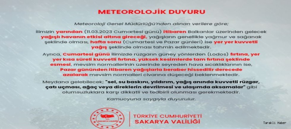 Meteorolojik Uyarı