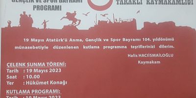 19 MAYIS ATATÜRK'Ü ANMA GENÇLİK VE SPOR BAYRAMI PROGRAMI