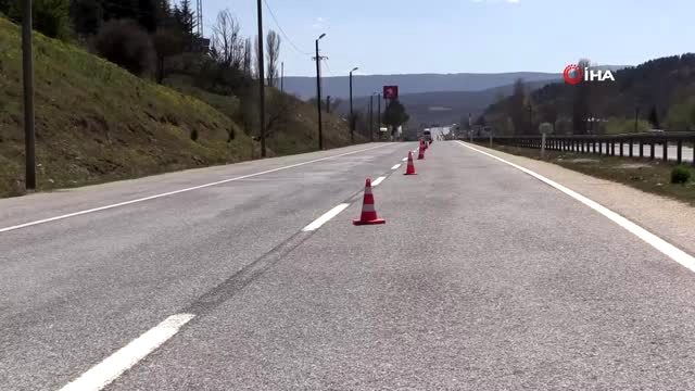 Binlerce aracın geçtiği bağlantı yolu sessizliğe büründü