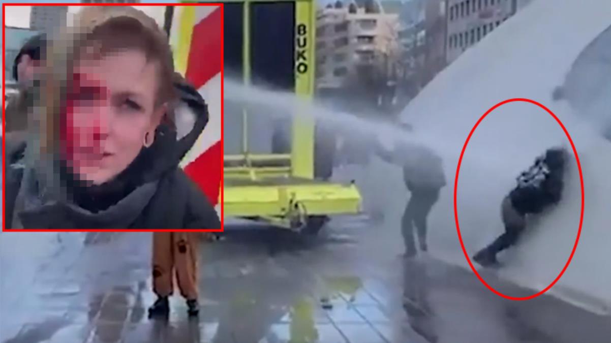 Hollanda'daki korona protestolarında kan donduran görüntü: Polisin tazyikli suyla vurduğu kadının kafatası çatladı
