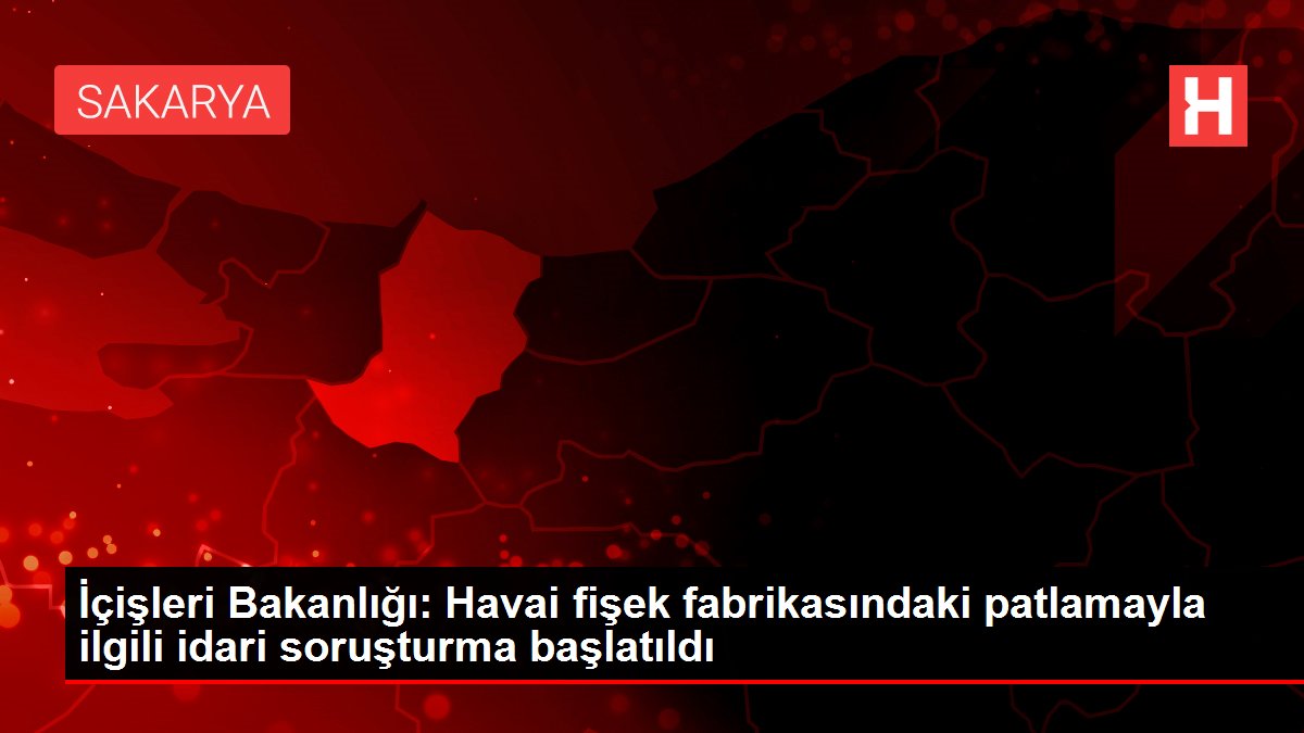 İçişleri Bakanlığı: Havai fişek fabrikasındaki patlamayla ilgili idari soruşturma başlatıldı