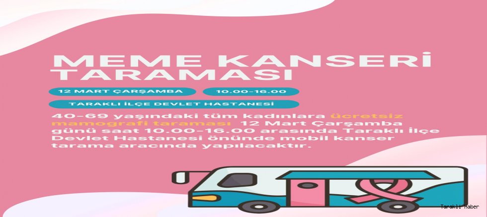 40- 69 yaşındaki tüm Kadınlara Meme Kanseri Taraması