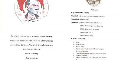 10 Kasım Atatürk'ü Anma programı