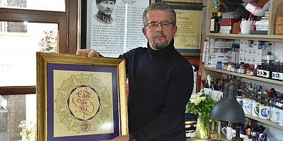 54 yaşındaki Taraklı’lı Emekli astsubay, kaligrafi sanatını yaşatıyor