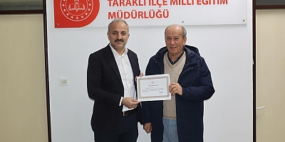 Çakar'a Hizmet Şeref Belgesi