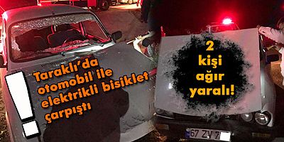 Otomobil elektrikli bisiklete çarptı!