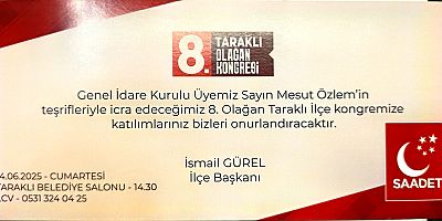 Saadet Partisi Taraklı İlçe Teşkilatı 8. Olağan Kongresine Hazırlanıyor