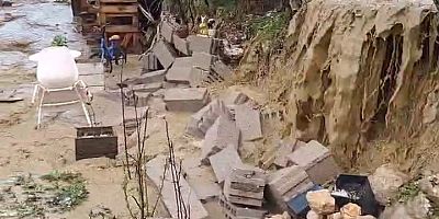    Şiddetli Yağış Hasarı Büyüttü: İstinat Duvarında Çökme Riski Devam Ediyor