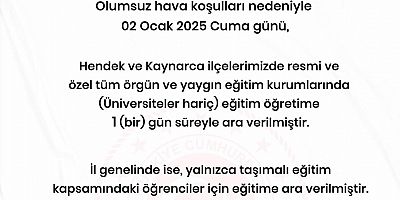 SON DAKİKA: Sakarya’da cuma günü eğitim takvimi değişti...Valilik'ten beklenen açıklama