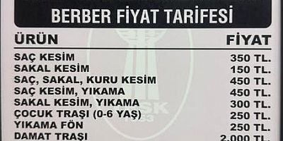 Taraklı'da Berberlerde Yeni Dönem: Fiyatlar Güncellendi
