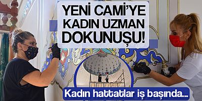 Taraklı'daki caminin tezyinatı kadın uzmanların eliyle yenileniyor